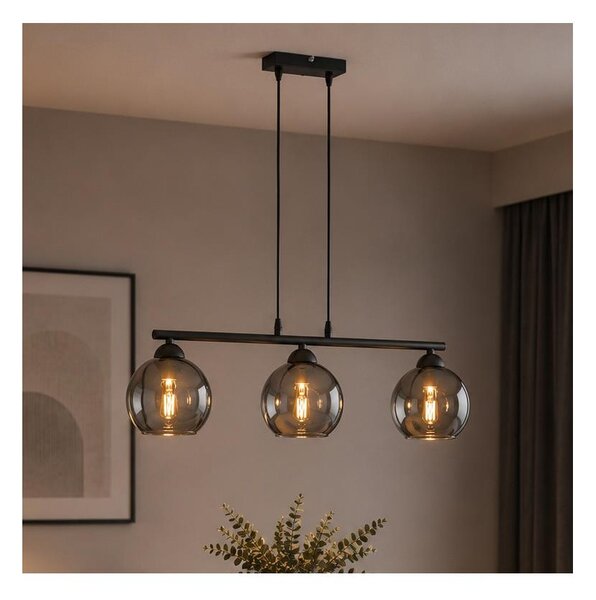 Brilagi - Luster na lanku DIOR 3xE27/60W/230V čierna/dymová šedá