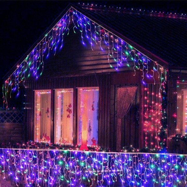 Vianočné svetielka LED záclona FLASH multicolor 300 LED