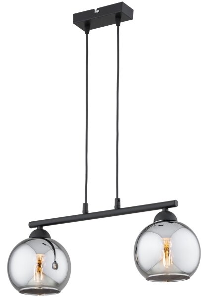 Brilagi - Luster na lanku DIOR 2xE27/60W/230V čierna/dymová sivá