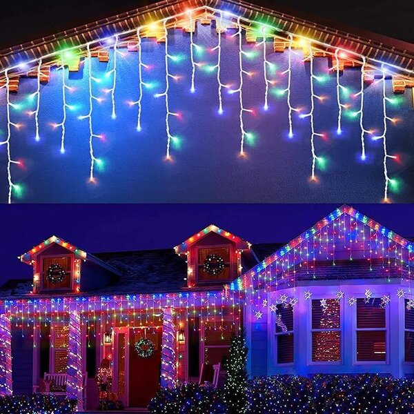Vianočné svetielka LED záclona FLASH multicolor 300 LED