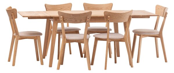 Dubový jedálenský set Urbano - Diana béžová látka