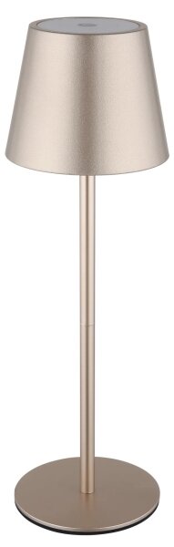 Globo 58488CH-LED Dotyková stmievateľná nabíjacia vonkajšia stolná lampa VANNIE 3W/5V IP54 1800mAh mosadz