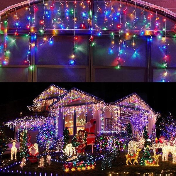 Vianočné svetielka LED záclona FLASH multicolor 300 LED