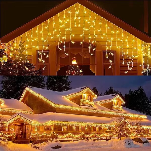 Vianočné svetielka LED záclona FLASH teplá biela 300 LED
