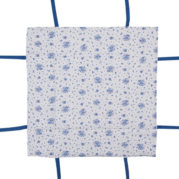 Bavlnený košík s modrými ružičkami Blue Rose Blooming - 35*35*8 cm - Clayre & Eef