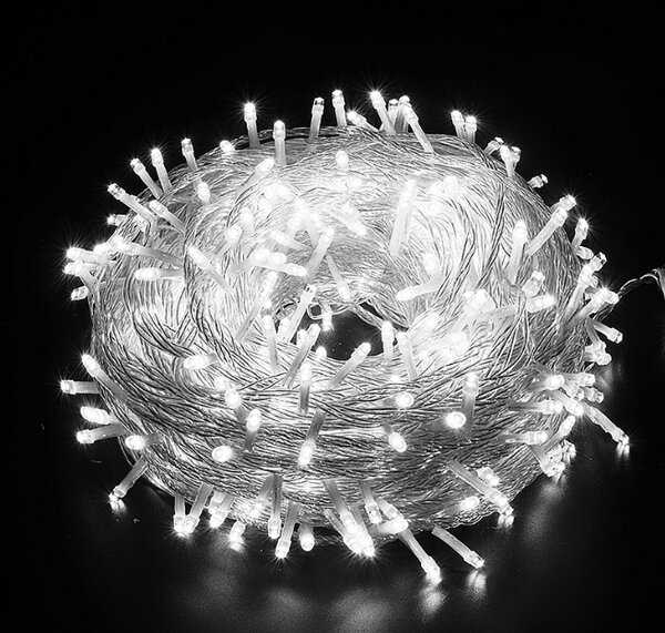Vianočné svetielka LED záclona FLASH studená biela 300 LED