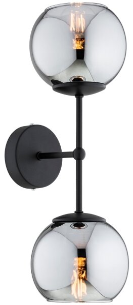 Brilagi - Nástenné svietidlo DIOR 2xE27/60W/230V čierna/dymovo-šedá
