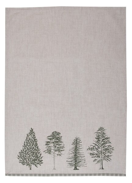 Béžová bavlnená utierka so stromčekmi Natural Pine Trees - 50*70 cm - Clayre & Eef