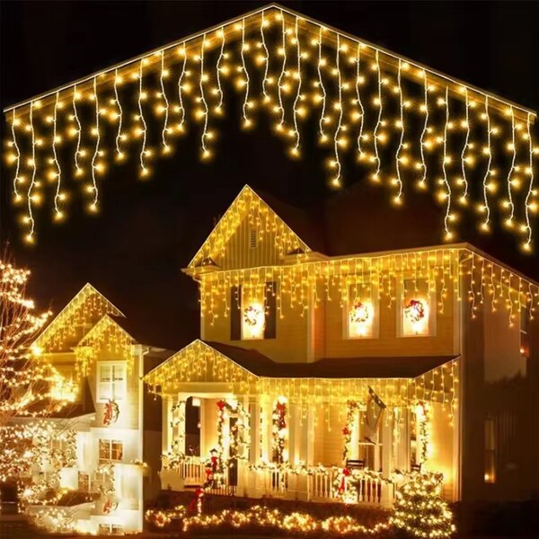 Vianočné svetielka LED záclona FLASH teplá biela 300 LED