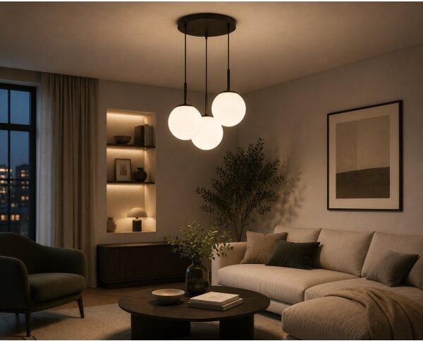 Brilagi - Luster na lanku MILO 3xE27/60W/230V čierny