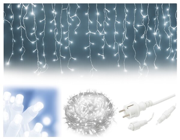 Vianočné svetielka LED záclona FLASH studená biela 300 LED