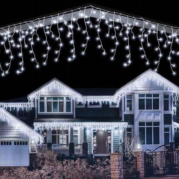 Vianočné svetielka LED záclona FLASH studená biela 300 LED
