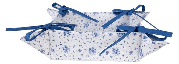 Bavlnený košík s modrými ružičkami Blue Rose Blooming - 35*35*8 cm - Clayre & Eef