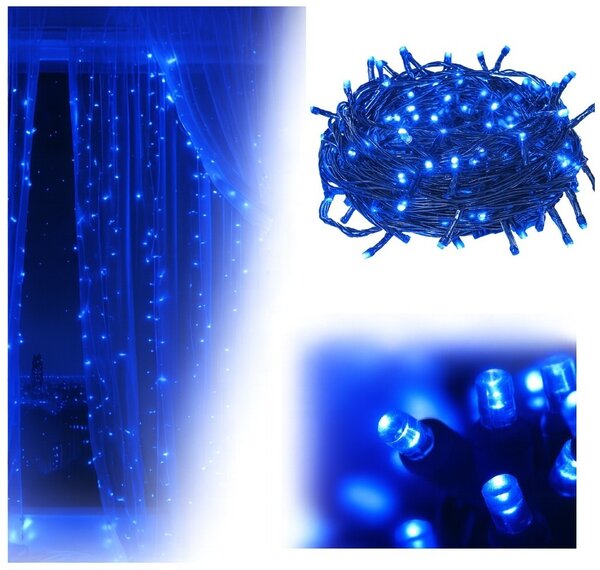 Vianočné svetielka vnútorné modré 100 LED