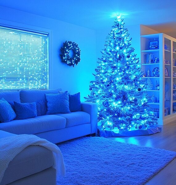 Vianočné svetielka vnútorné modré 100 LED