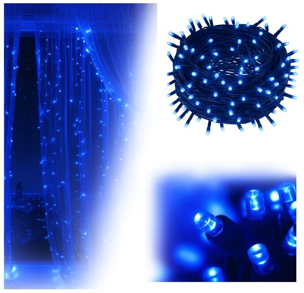 Vianočné svetielka vnútorné modré 100 LED
