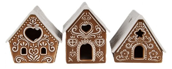 Porcelánový svietnik perníková chalúpka Gingerbread House - 8*7*7 cm - Clayre & Eef