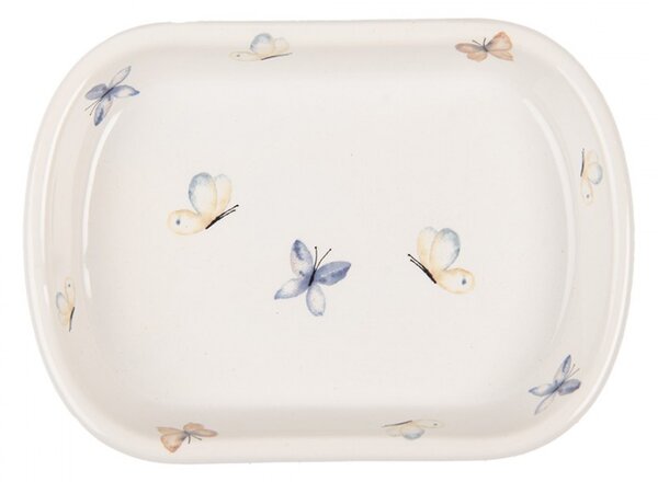 Keramická mydelnička s motýlikmi - 13*10*3 cm - Clayre & Eef