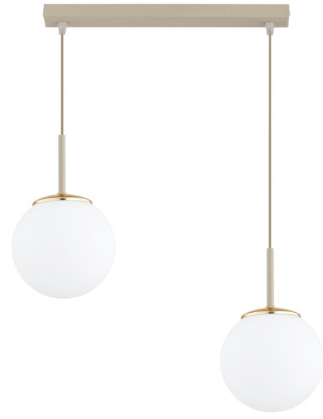 Brilagi - Závesný luster na lanku MILO 2xE27/60W/230V béžová/zlatá