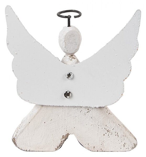 Dekorácia drevená figúrka anjel Angel Rustic S - 8*3*9 cm - Clayre & Eef