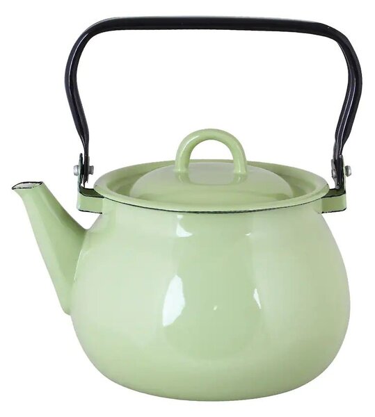 Biela varná smaltovaná kanvica s modrou linkou White blue - Ø18 * 24cm - 2L - Strömshaga
