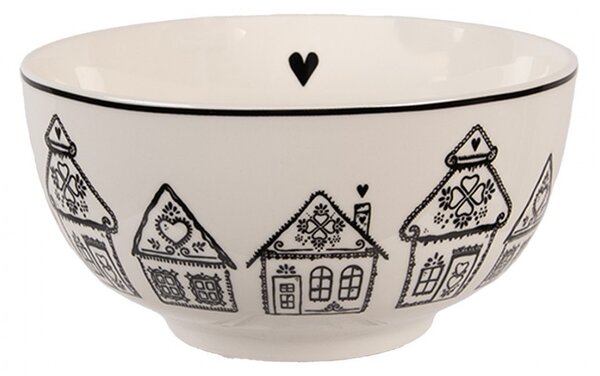 Miska s perníkovými chalúpkami Gingerbread Bliss - Ø 14*7 cm / 500 ml - Clayre & Eef