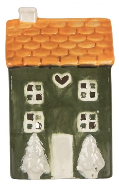 Keramický domček na čajovú sviečku Lamont - 9*8*15 cm - Clayre & Eef