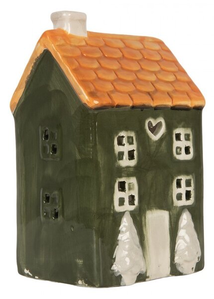 Keramický domček na čajovú sviečku Lamont - 9*8*15 cm - Clayre & Eef