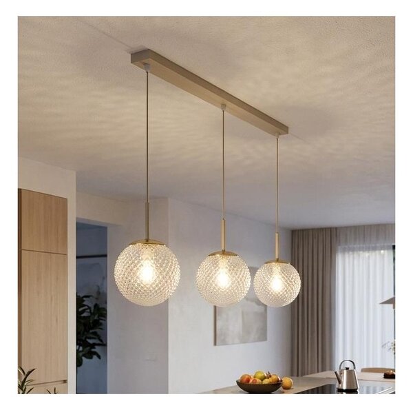 Brilagi - Závesný luster na lanku STELLA 3xE27/60W/230V béžová/zlatá