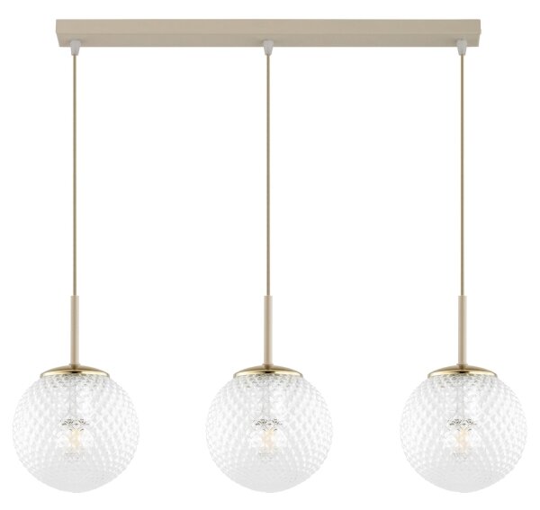 Brilagi - Závesný luster na lanku STELLA 3xE27/60W/230V béžová/zlatá