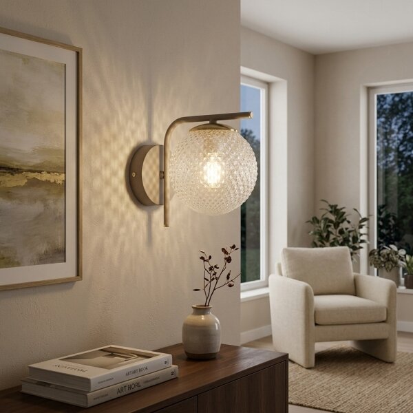Brilagi - Nástenná lampa STELLA 1xE27/60W/230V béžová/zlatá