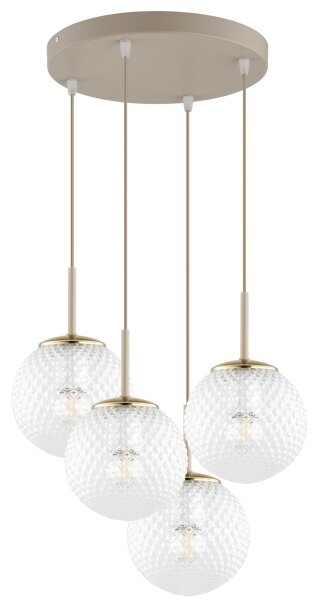 Brilagi - Závesný luster na lane STELLA 4xE27/60W/230V béžová/zlatá