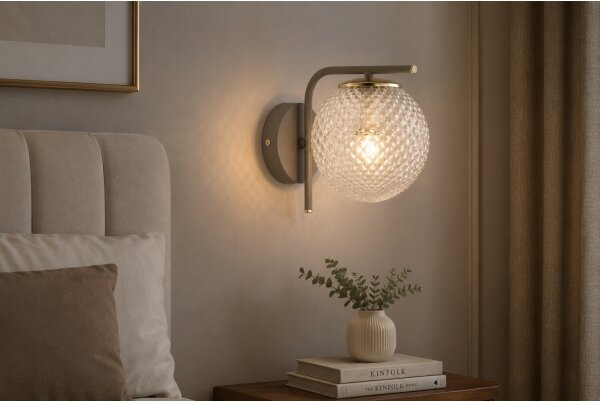 Brilagi - Nástenná lampa STELLA 1xE27/60W/230V béžová/zlatá