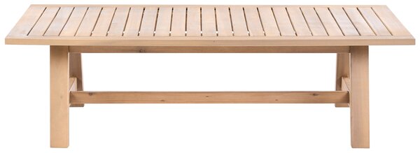 Záhradný konferenčný stolík svetlé akáciové drevo 128 x 69 cm rustikálny dizajn záhrada terasa balkón