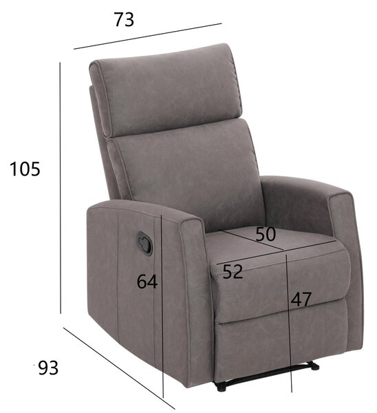 RELAXAČNÉ KRESLO, kov, textil, sivá Xora - Kreslá