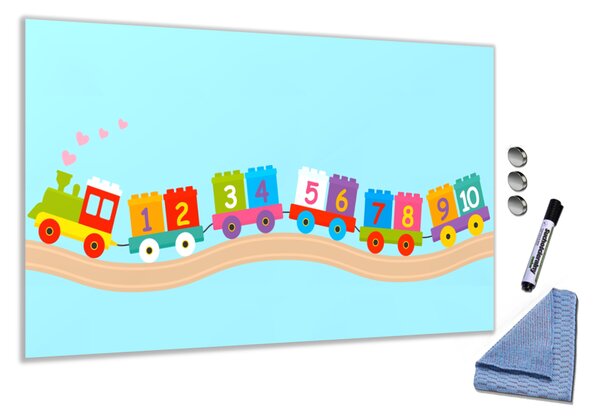 Sklenená magnetická tabuľa barevné šité hračky - S-1946448121
