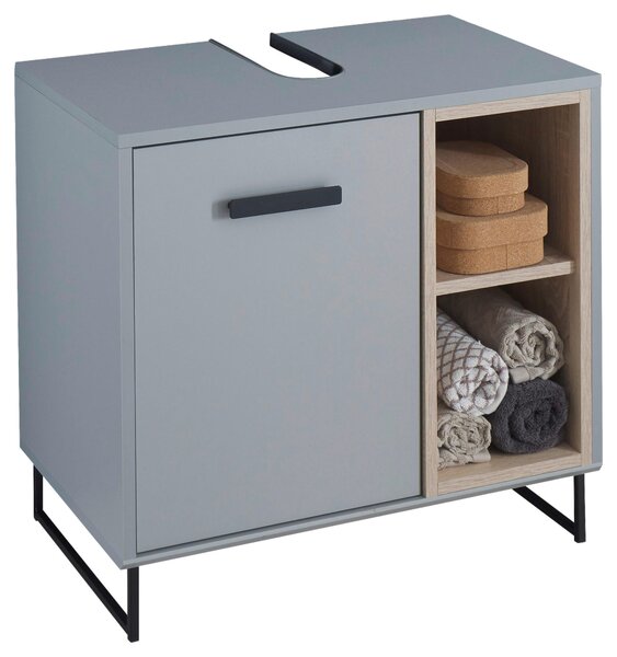 SKRINKA POD UMÝVADLO, sivá, dub sonoma, sivá, dub sonoma, 65/60,5/38 cm home24 - Kúpeľňové skrinky, Online Only