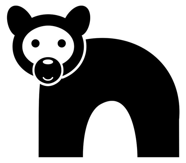Medvěd - samolepky na zeď lesní zvířátka mentolová