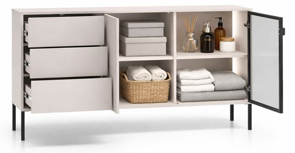 Komoda Harmona 160 cm s osvetlením - kašmírová
