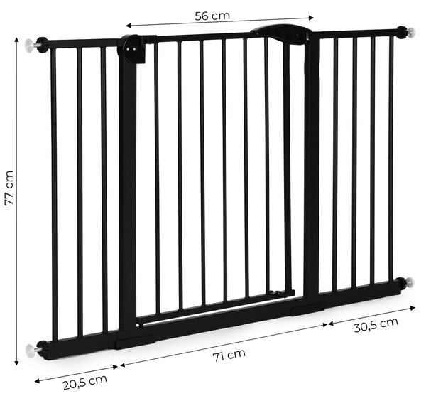 ECOTOYS Bezpečnostná zábrana 74-132 cm na schody a dvere - čierna ECOTOYS