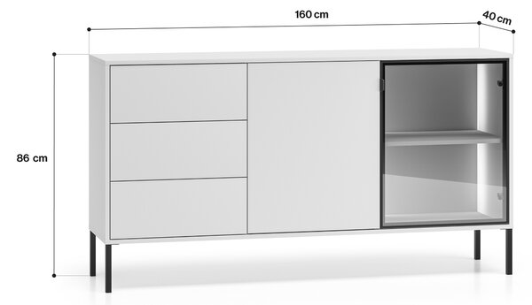 Komoda Harmona 160 cm s osvetlením - kašmírová