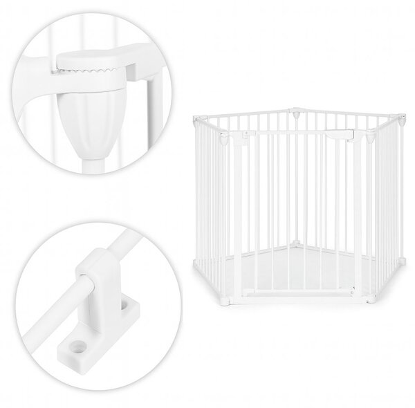 EcoToys Bezpečnostná zábrána 60 cm - kovová biela ECOTOYS