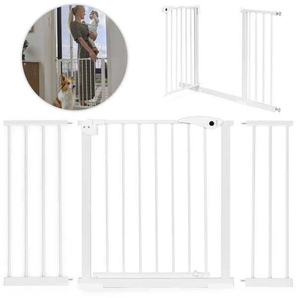ECOTOYS Bezpečnostná zábrana 74-132 cm na schody, dvere - biela ECOTOYS