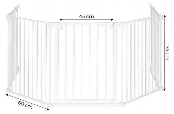 EcoToys Bezpečnostná zábrána 60 cm - kovová biela ECOTOYS