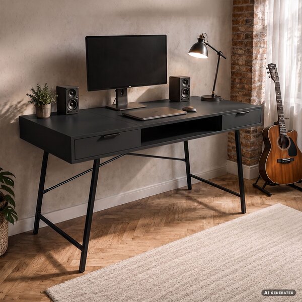 Ak furniture Písací stôl Arden 120 cm čierny