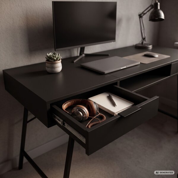 Ak furniture Písací stôl Arden 120 cm čierny