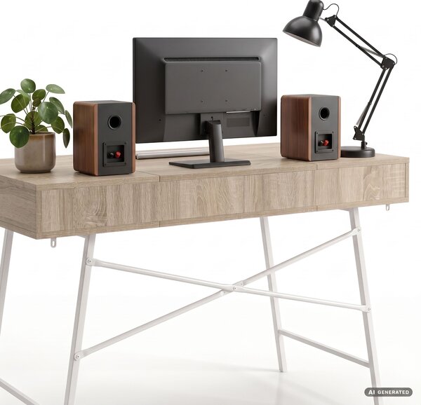 Ak furniture Písací stôl Arden 120 cm biely/dub Sonoma