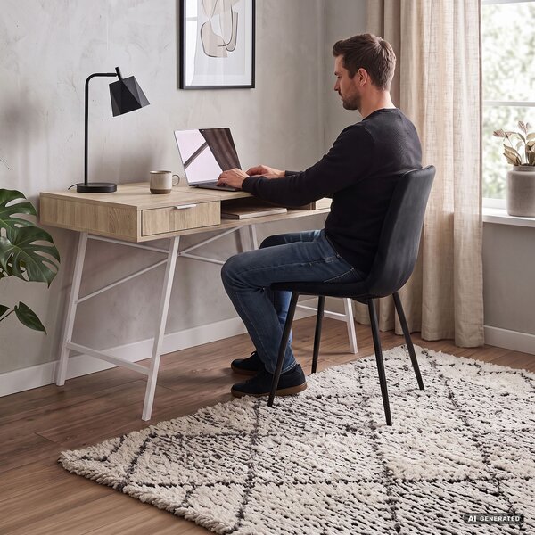 Ak furniture Písací stôl Arden 120 cm biely/dub Sonoma