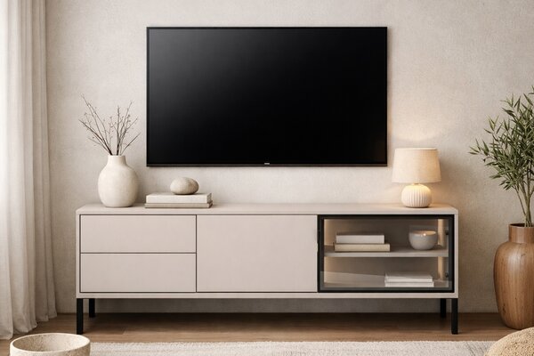 TV stolík Harmona 160 cm s osvetlením - kašmírová