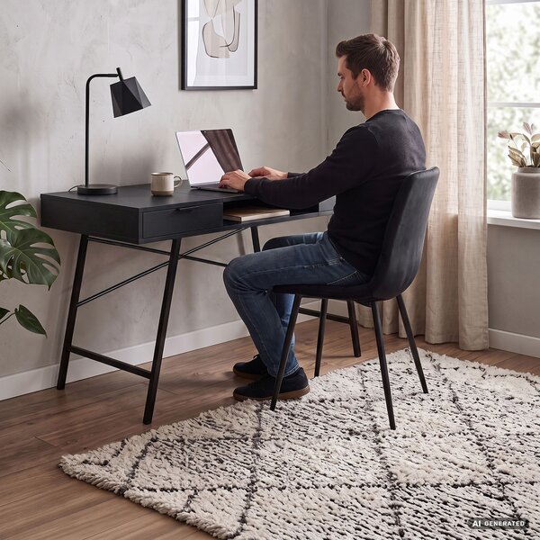 Ak furniture Písací stôl Arden 120 cm čierny